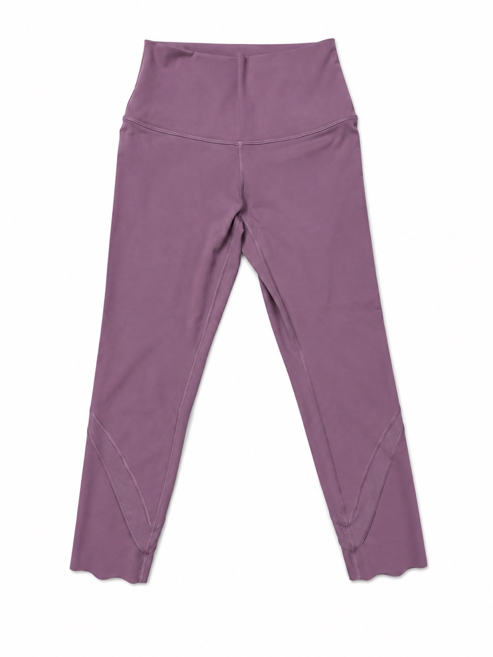 Lululemon High Rise Mauve Purple Cropped Leggings Scalloped Hem